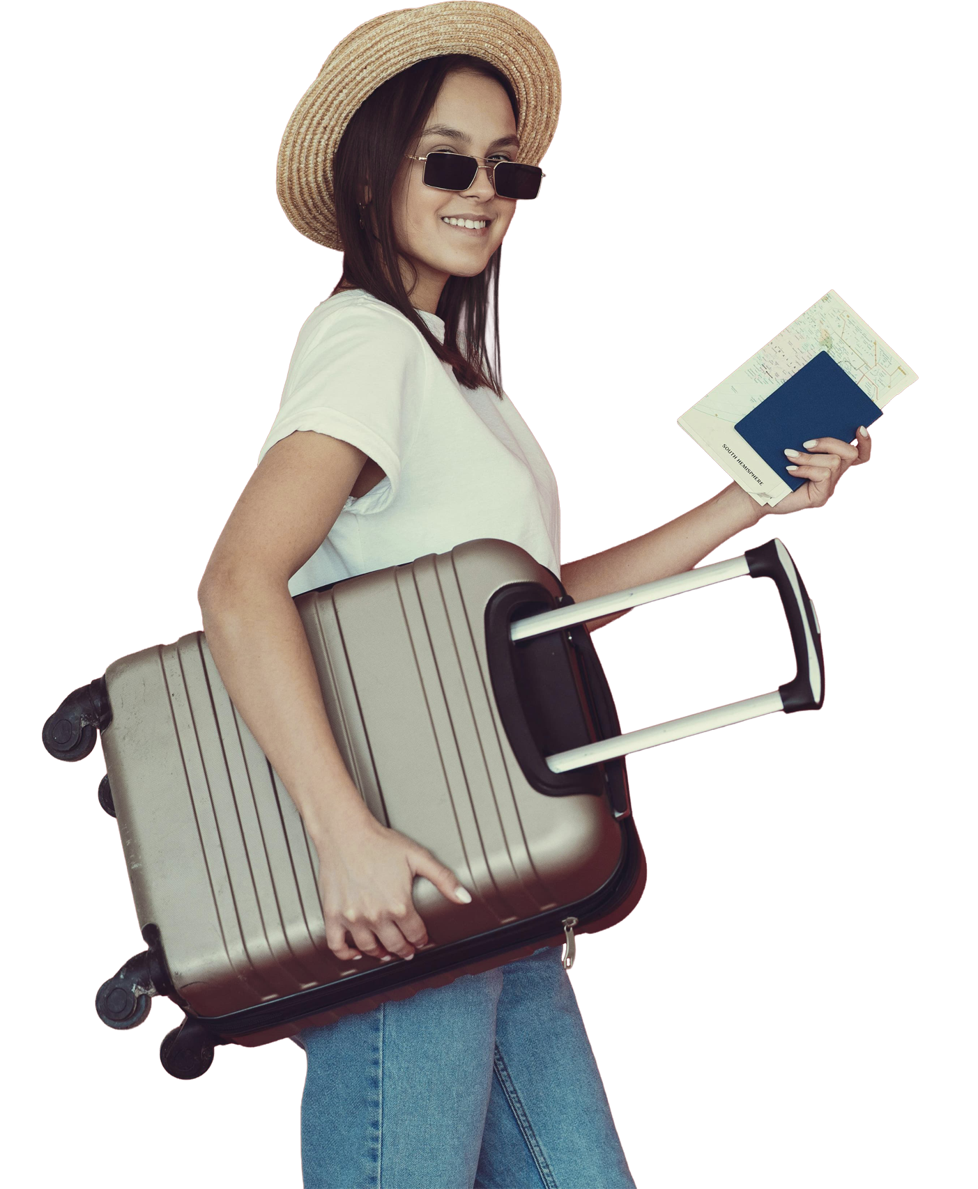 Voyageuse WRAPAIR avec valise